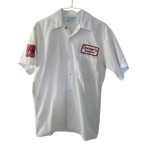 Vintage Men’s Bakery Uniform Shirt Size Small White Cosplay Costume Role Play